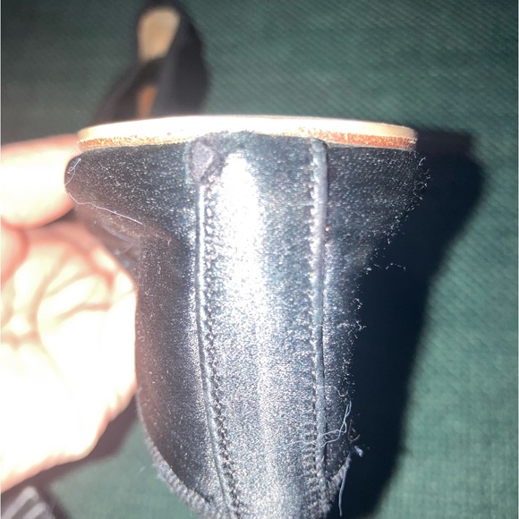 CHLOE Black Satin Rhinestone Embellished Pointed Ballet Flats sz 39 - Picture 11 of 11